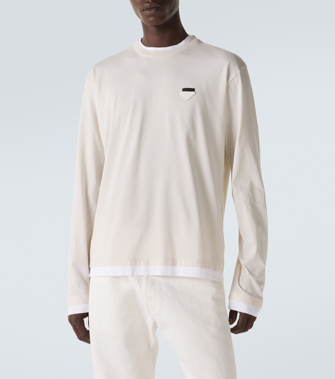 Layered cotton jersey T-shirt | Prada