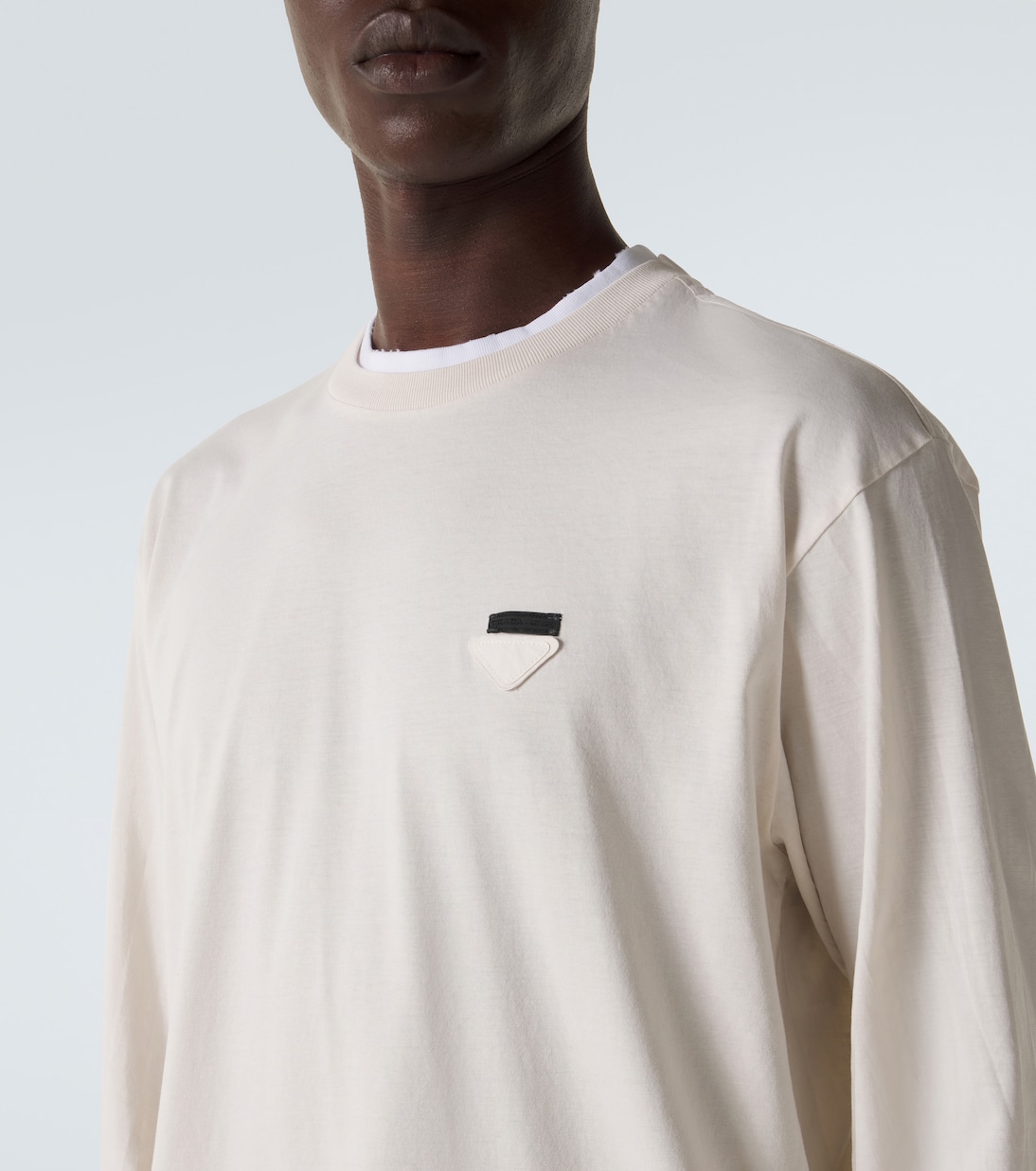 Layered cotton jersey T-shirt | Prada