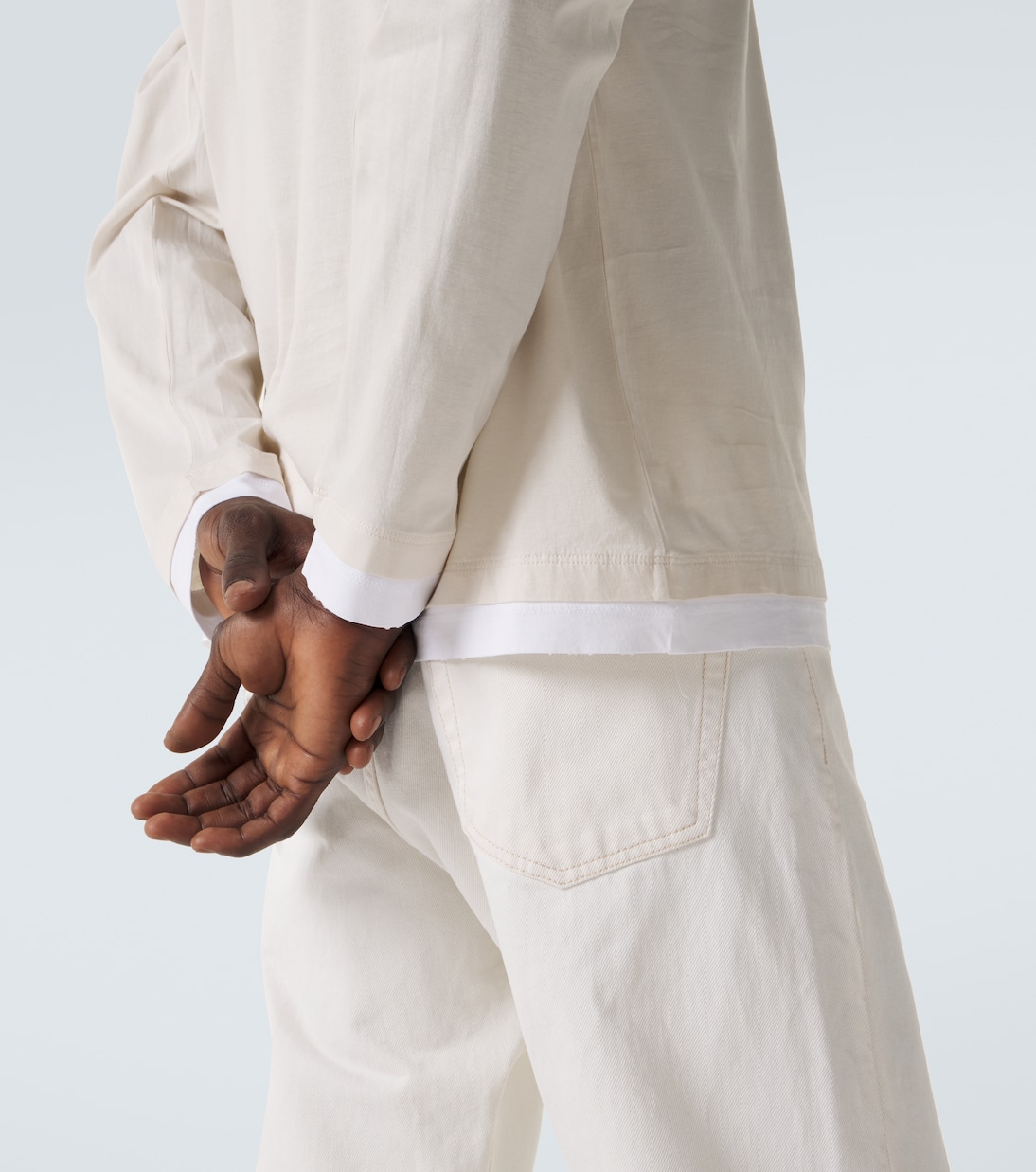 Layered cotton jersey T-shirt | Prada