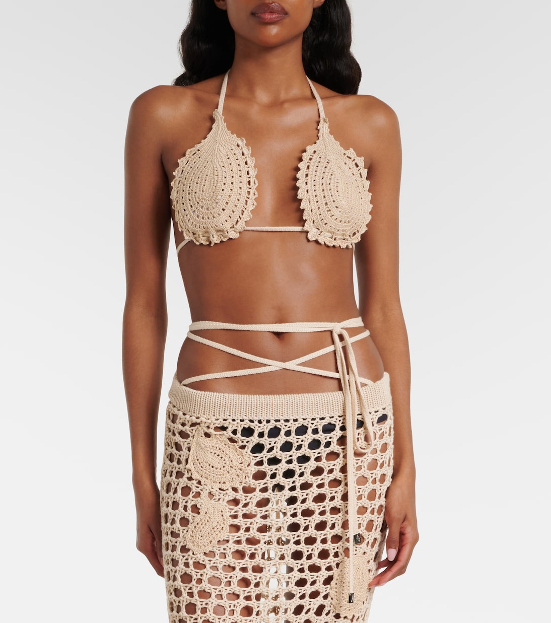Bikini-Oberteil aus Häkelstrick | The Attico