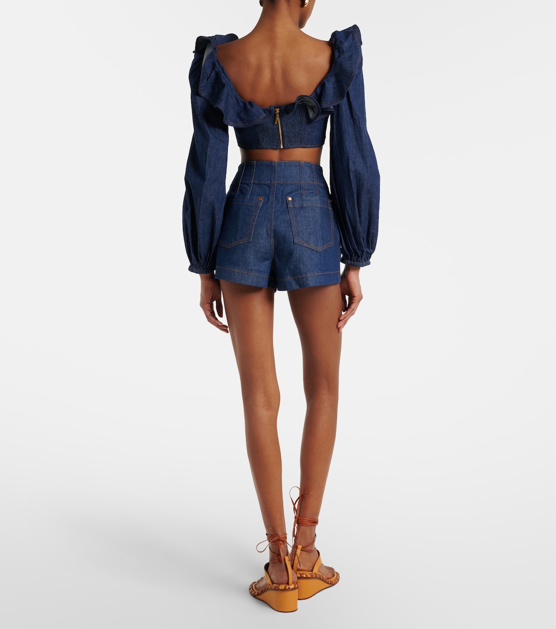 Aster high-rise denim shorts | Zimmermann