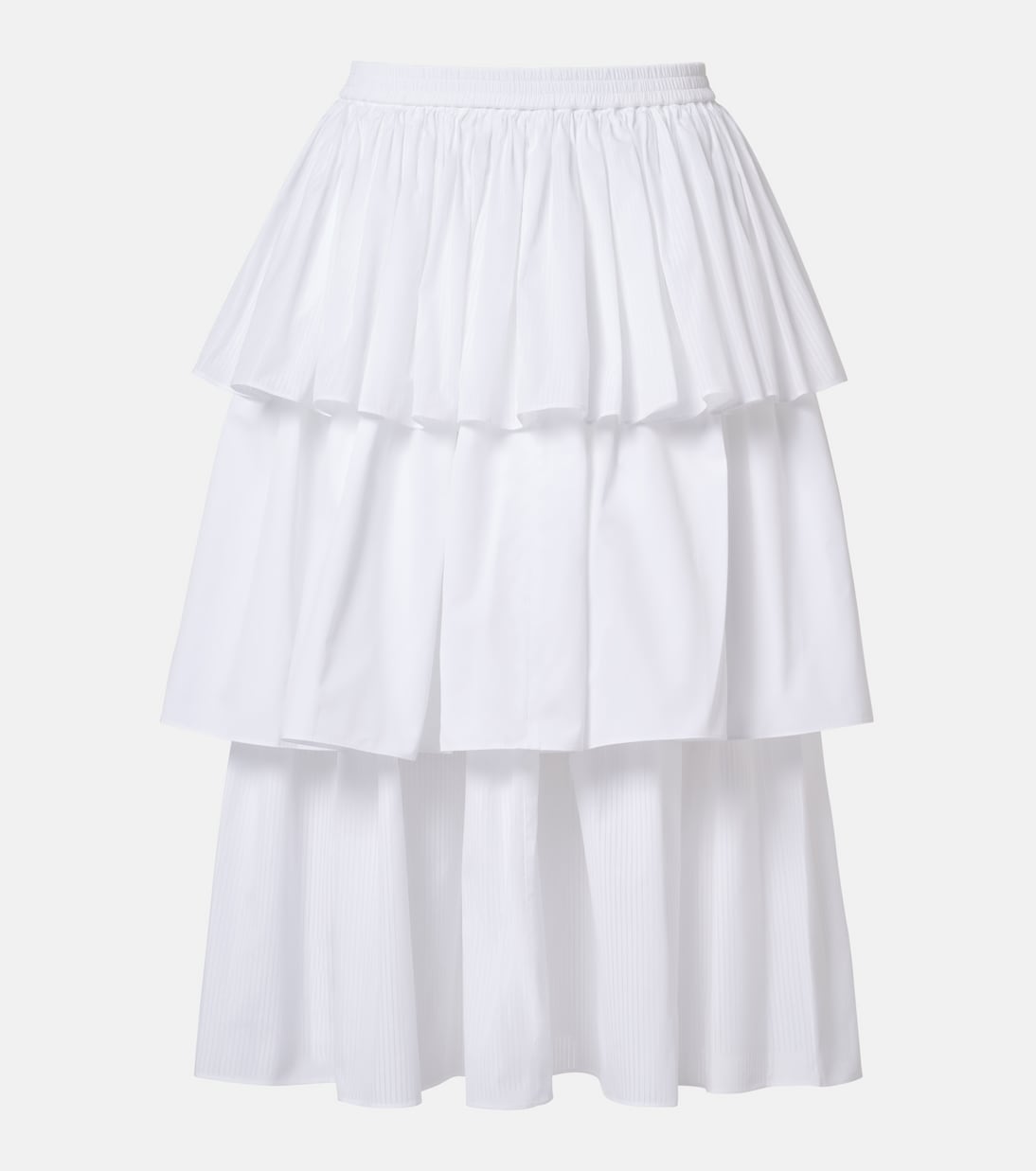 Falda midi escalonada de algodón | Alaïa