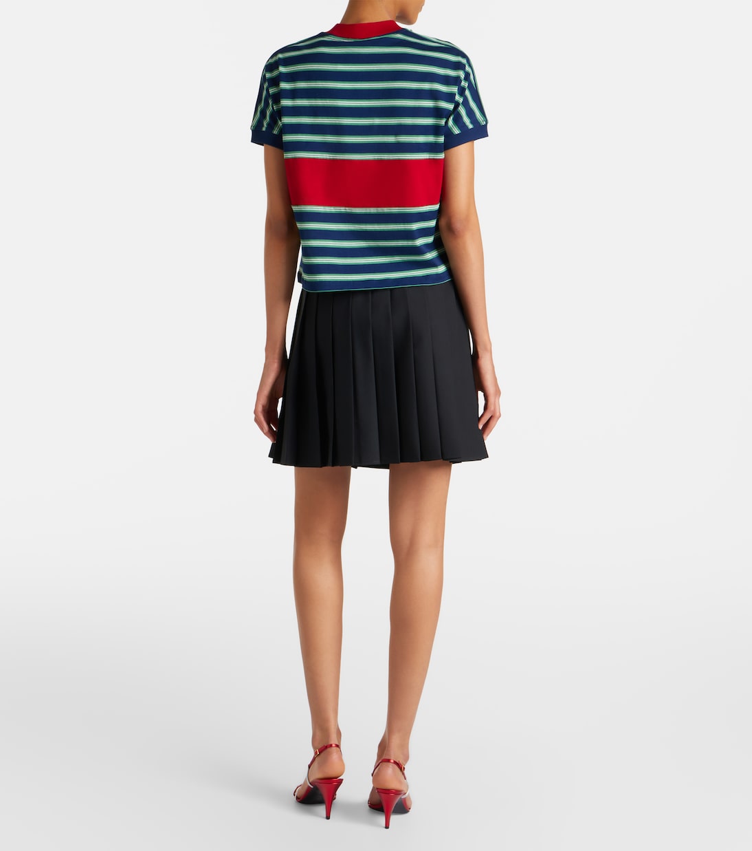 Pleated wool and mohair miniskirt | Versace
