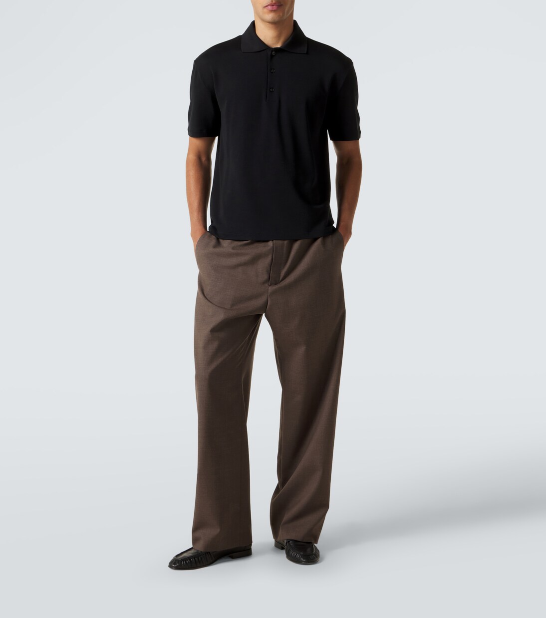 Mistral wool and silk polo shirt | The Row