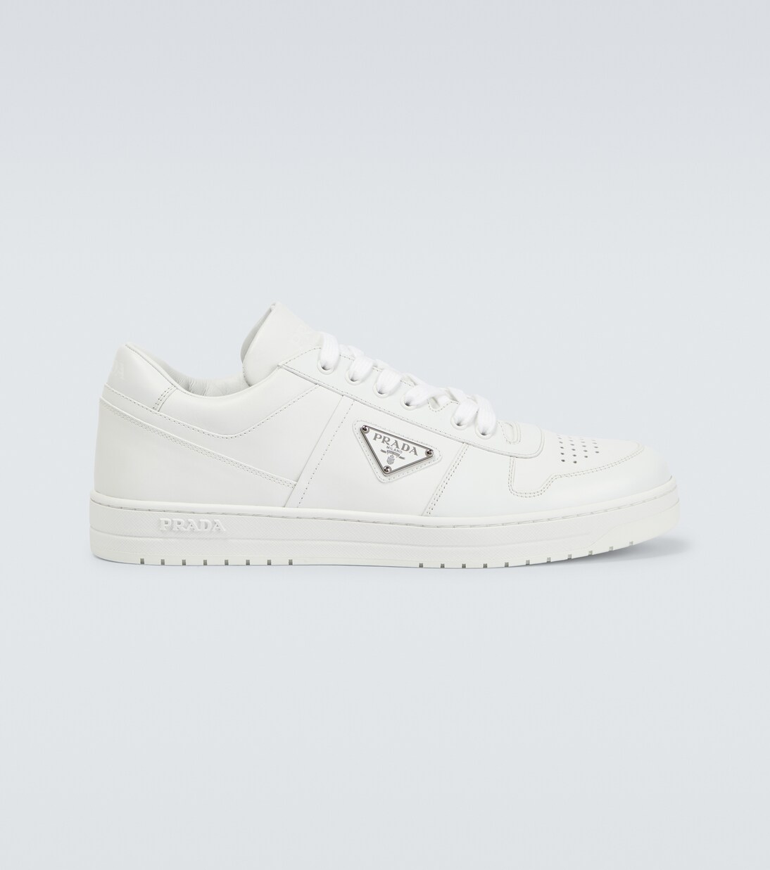Downtown leather sneakers | Prada