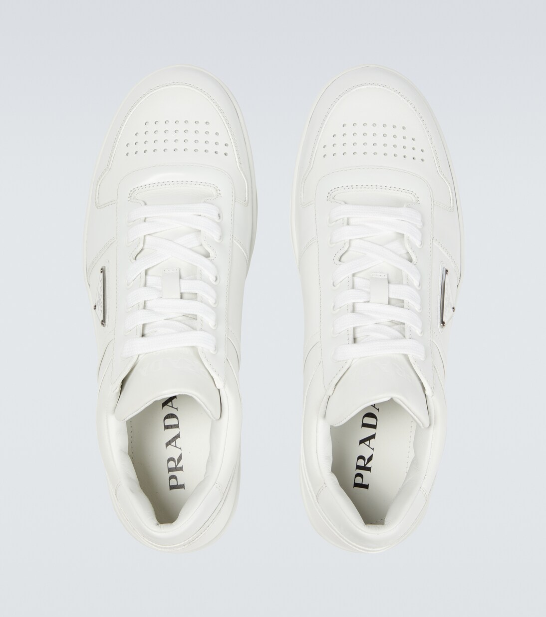 Downtown leather sneakers | Prada
