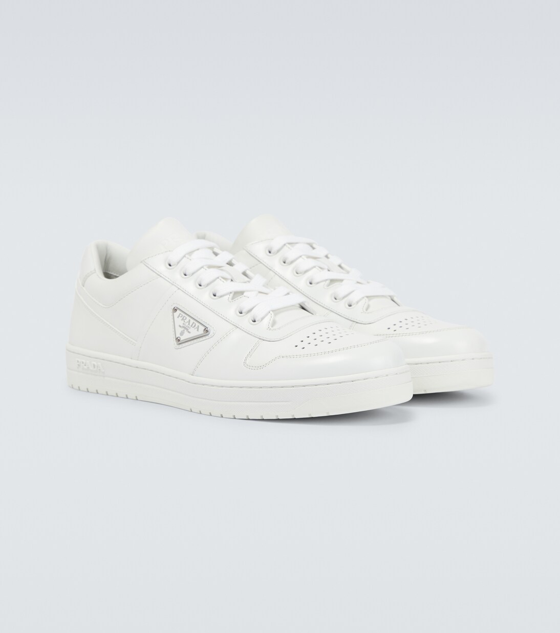 Downtown leather sneakers | Prada