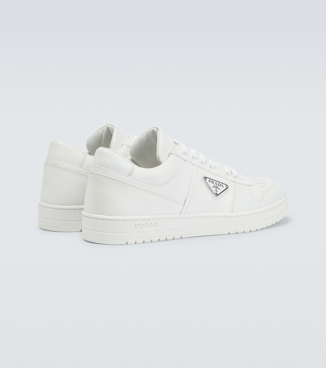 Downtown leather sneakers | Prada