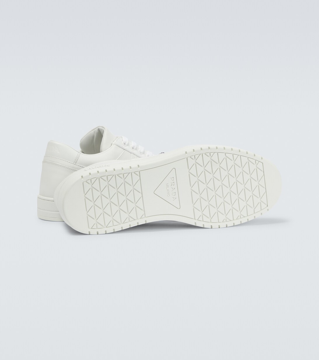 Downtown leather sneakers | Prada