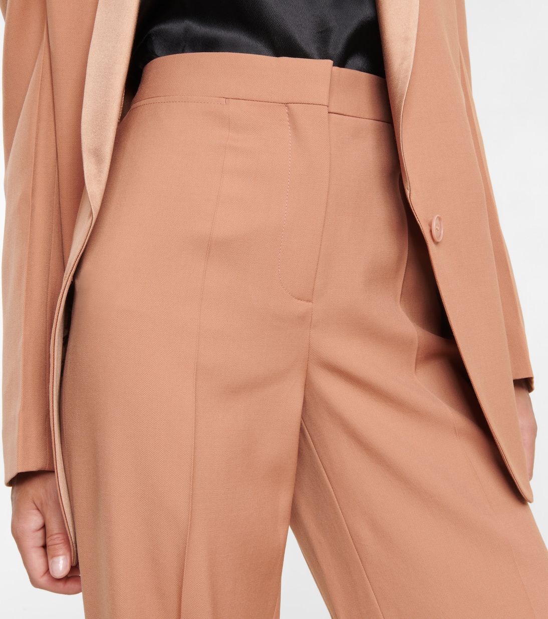 Pantalones rectos de lana de tiro alto | Stella McCartney
