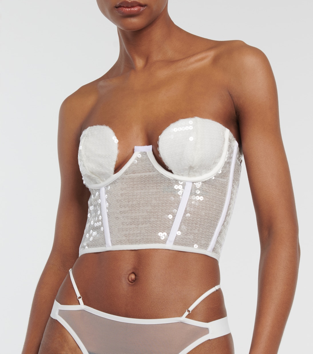 Bridal sequined bustier | Nensi Dojaka