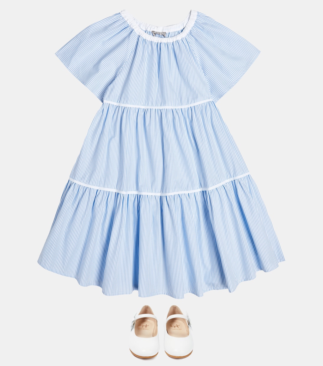 Striped cotton poplin dress | Il Gufo