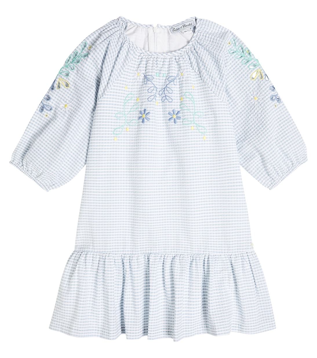 Gingham broderie anglaise cotton dress | Tartine et Chocolat