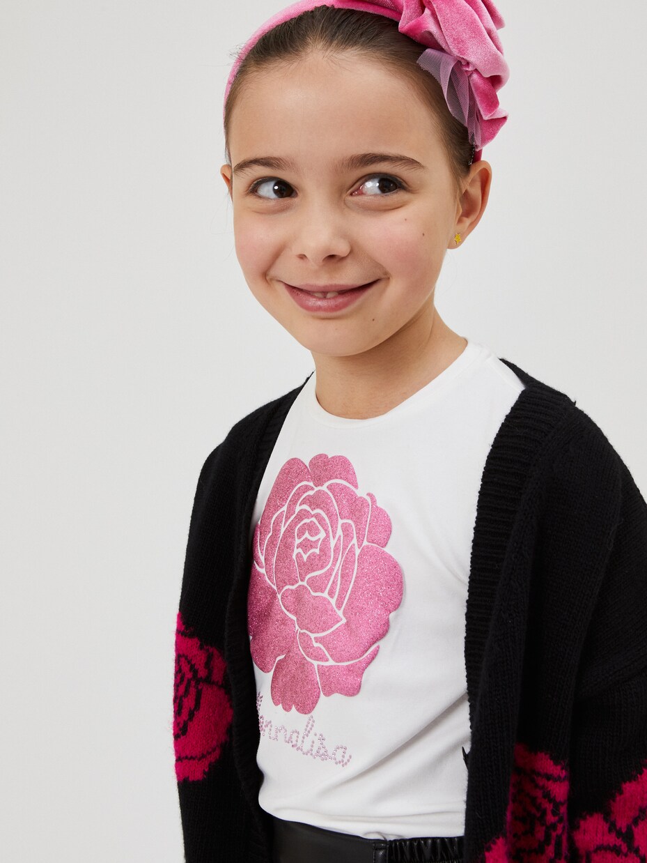 Printed cotton-blend jersey T-shirt | Monnalisa