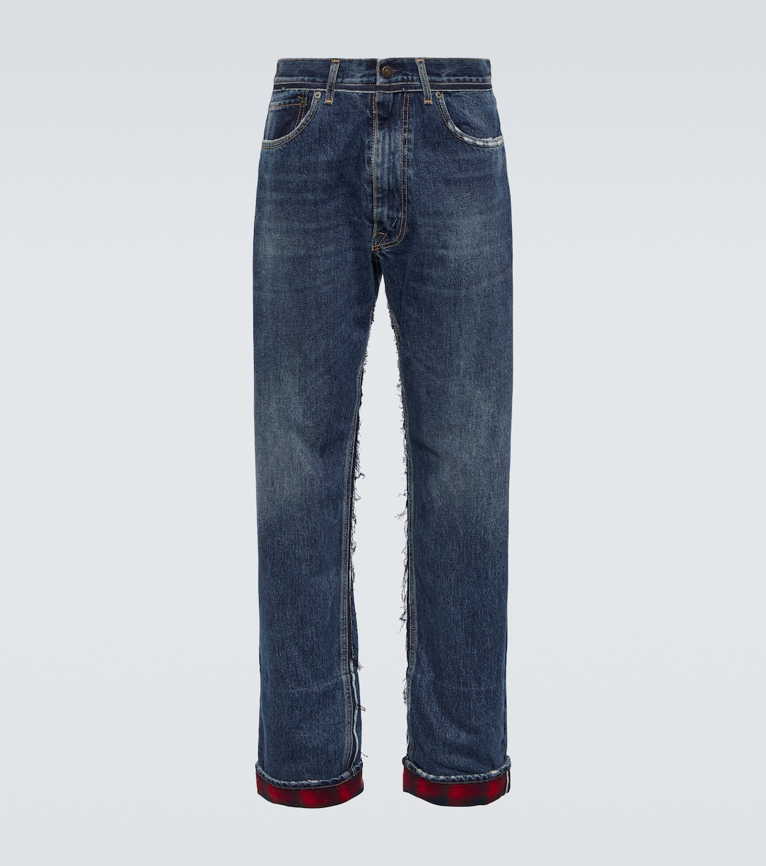 x Pendleton distressed straight jeans | Maison Margiela