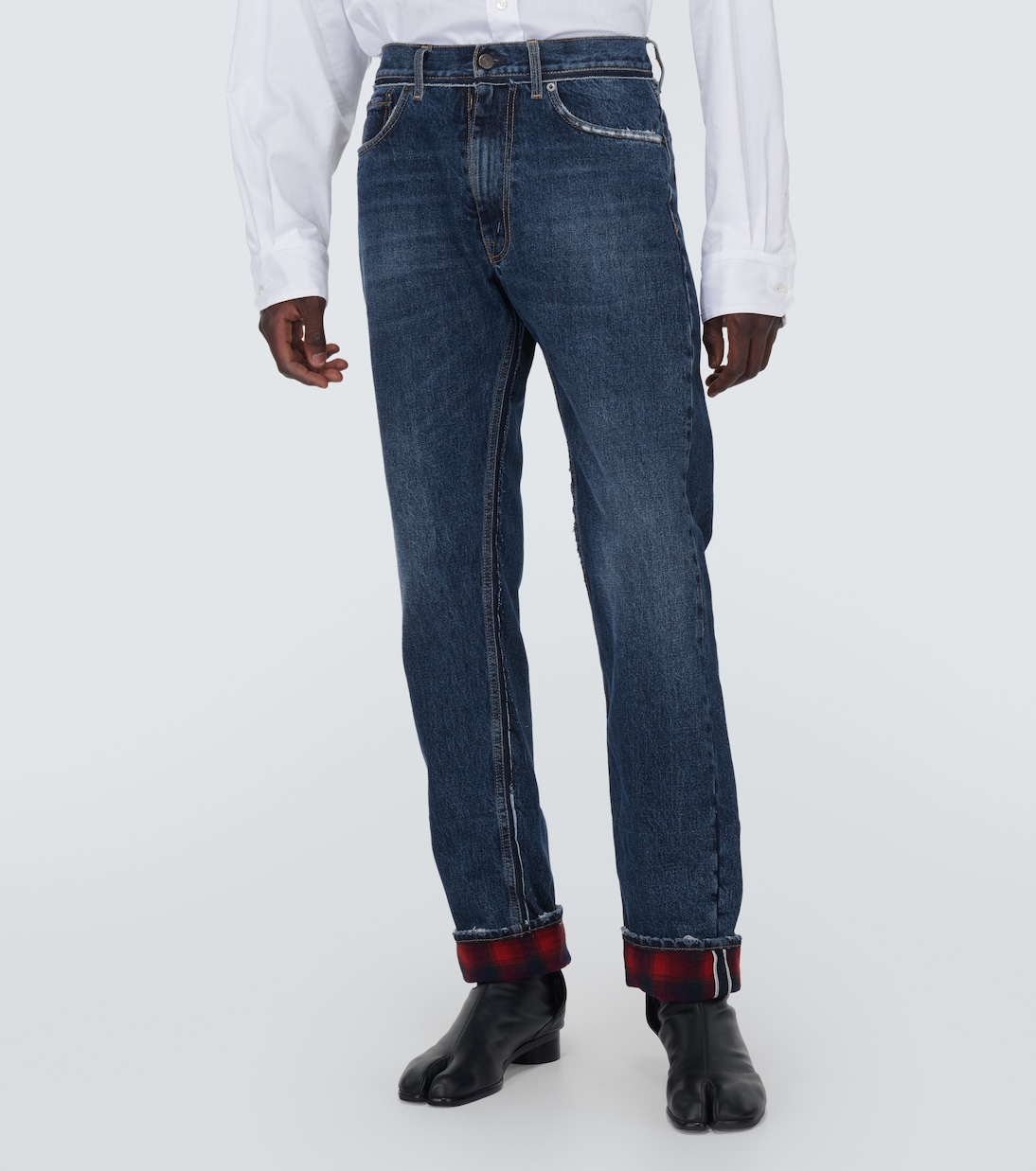 x Pendleton distressed straight jeans | Maison Margiela
