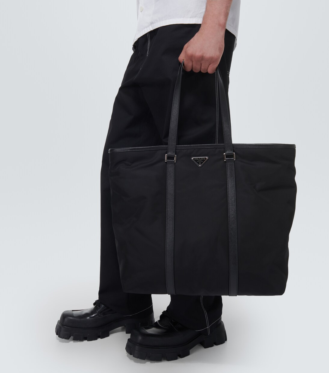Tote Bag aus Re-Nylon mit Leder | Prada