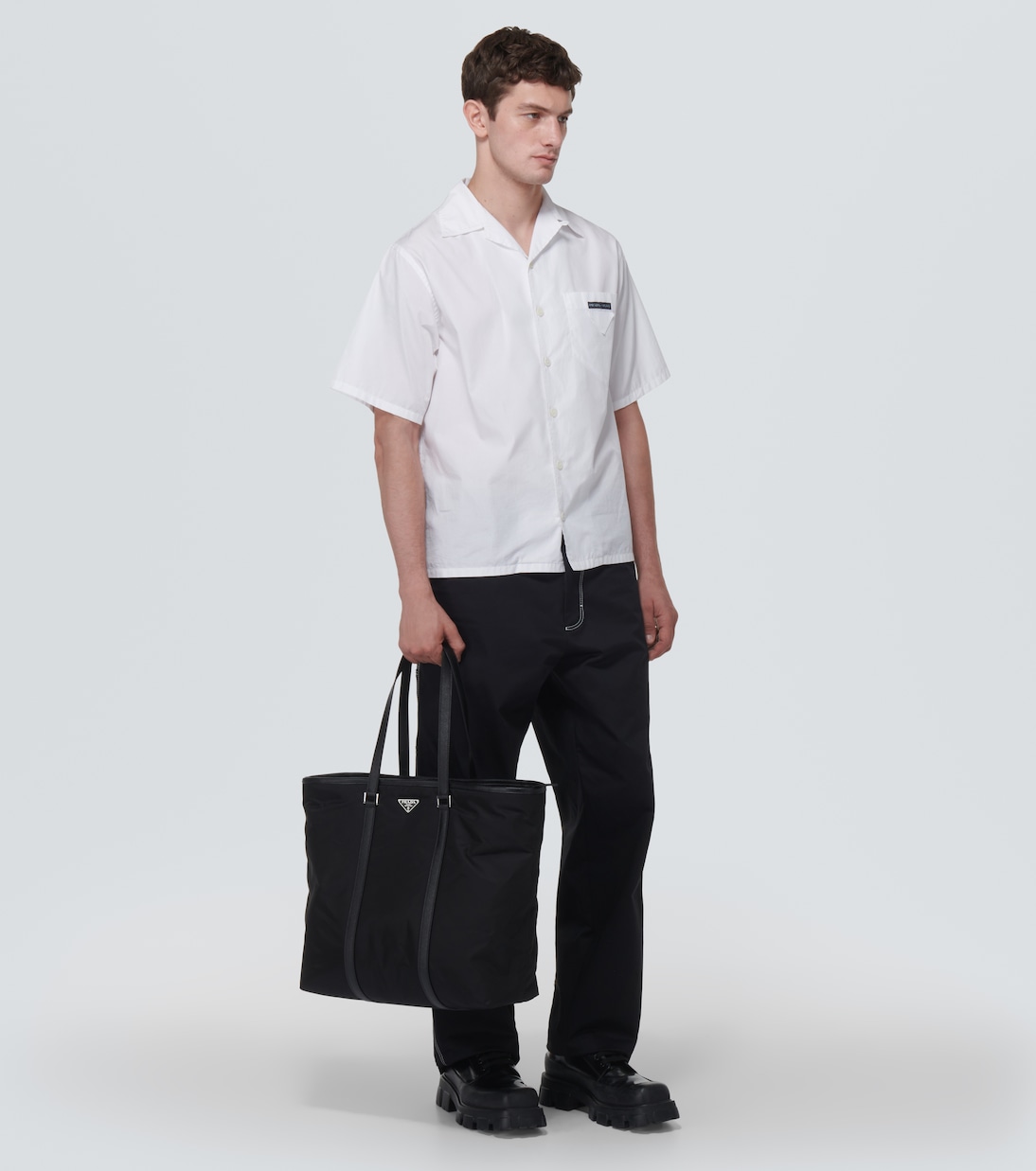 Tote Bag aus Re-Nylon mit Leder | Prada