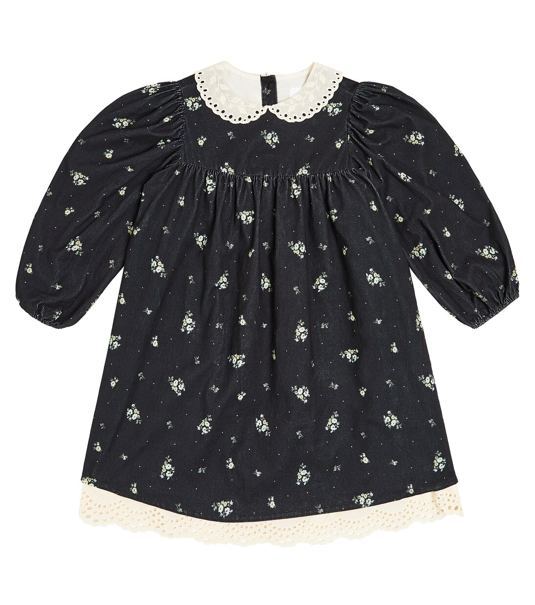 Floral cotton corduroy dress | C'era Una Volta