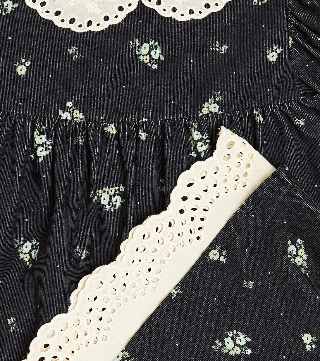 Floral cotton corduroy dress | C'era Una Volta