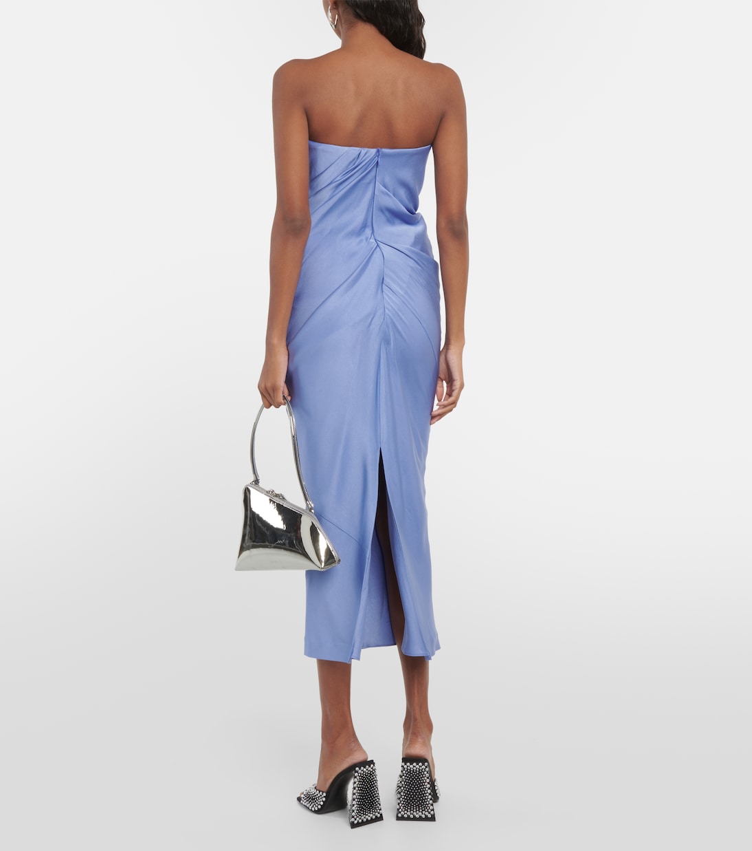 Robe midi bustier en crêpe | Alex Perry