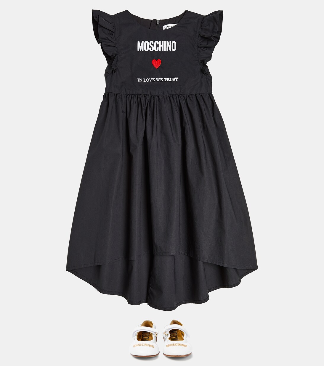 Logo leather ballet flats | Moschino Kids