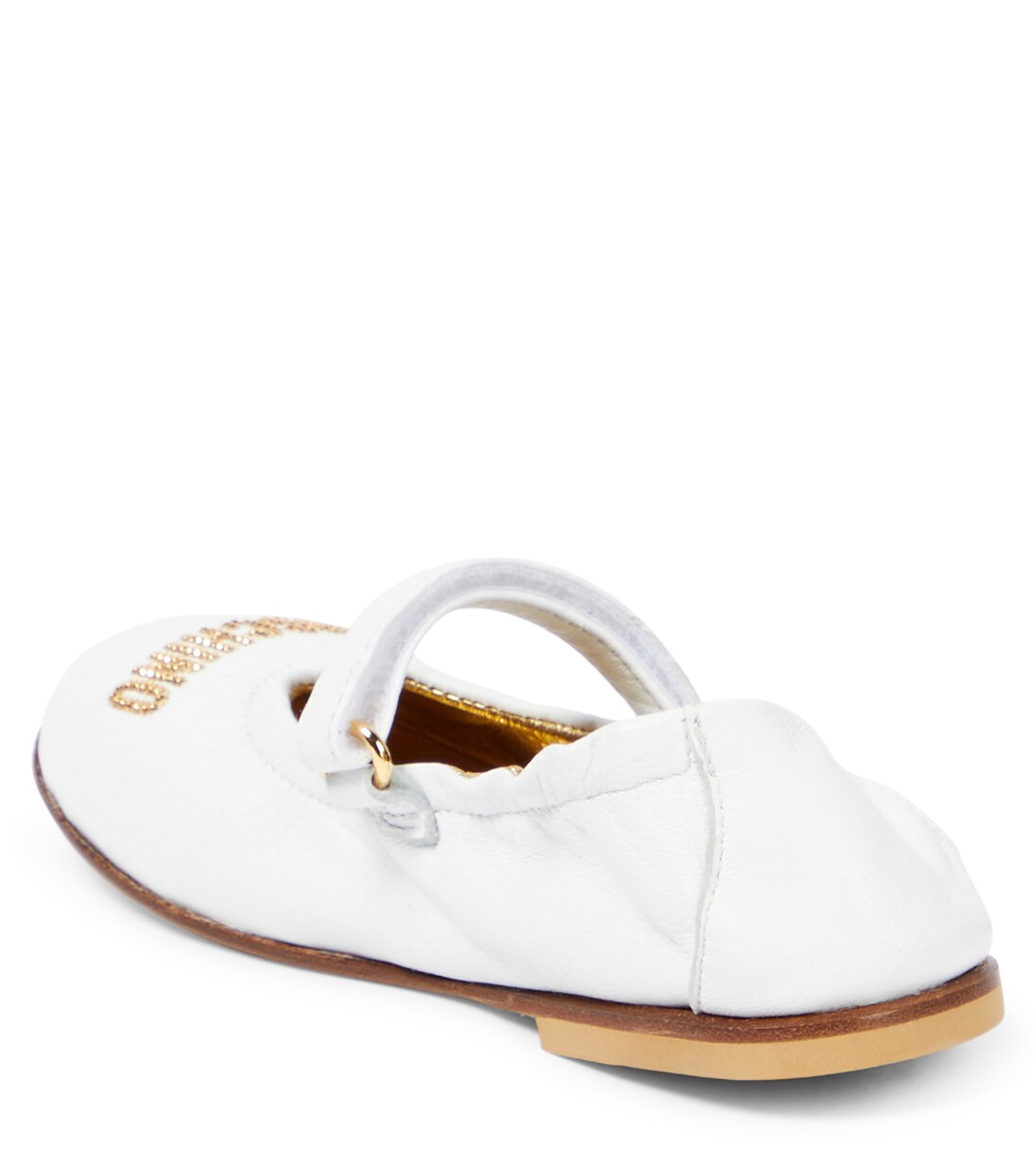 Logo leather ballet flats | Moschino Kids