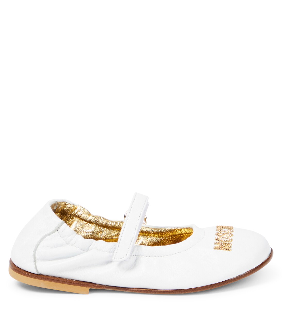 Logo leather ballet flats | Moschino Kids