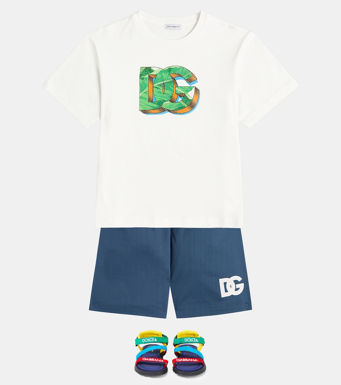 DG cotton-blend jersey shorts | Dolce&Gabbana Kids