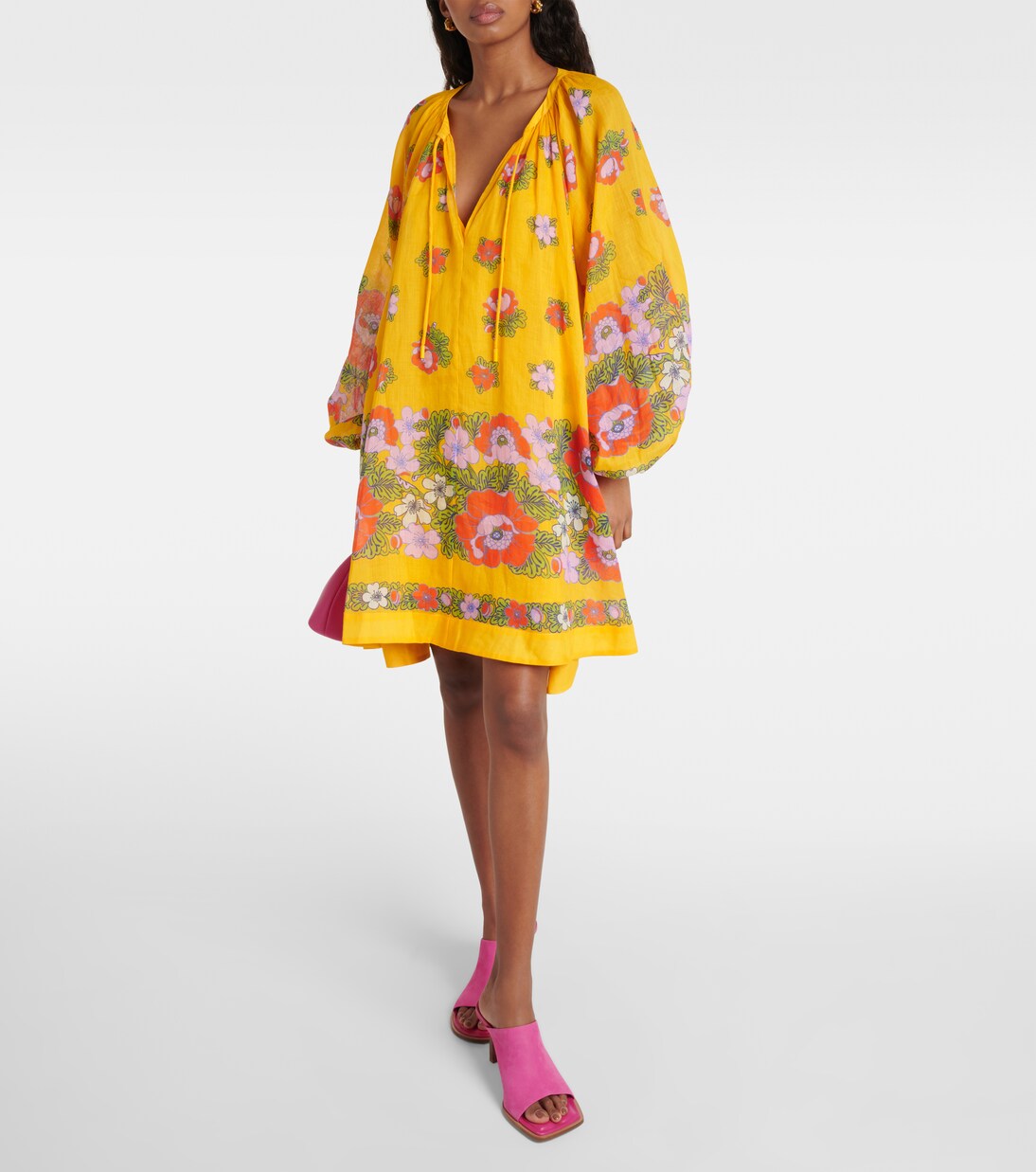 Robe en ramie à fleurs | Alémais