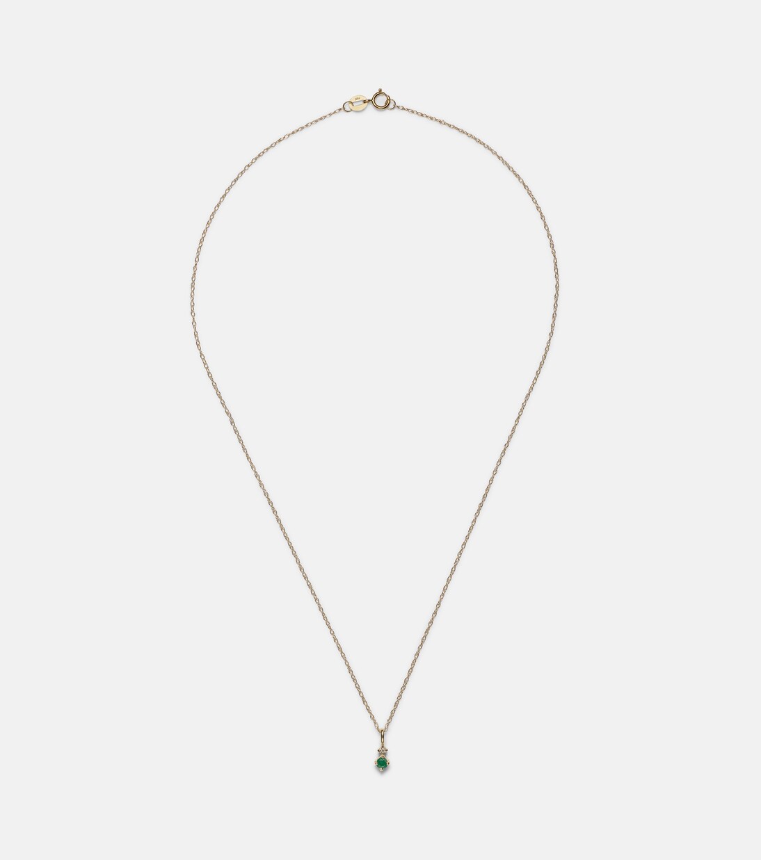 Tiny Emerald Goddess 14kt gold choker with emeralds and diamonds | Stone and Strand