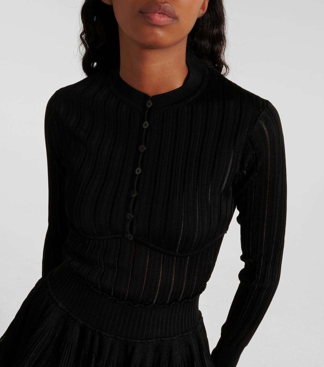 Cropped-Cardigan aus Rippstrick | Alaïa