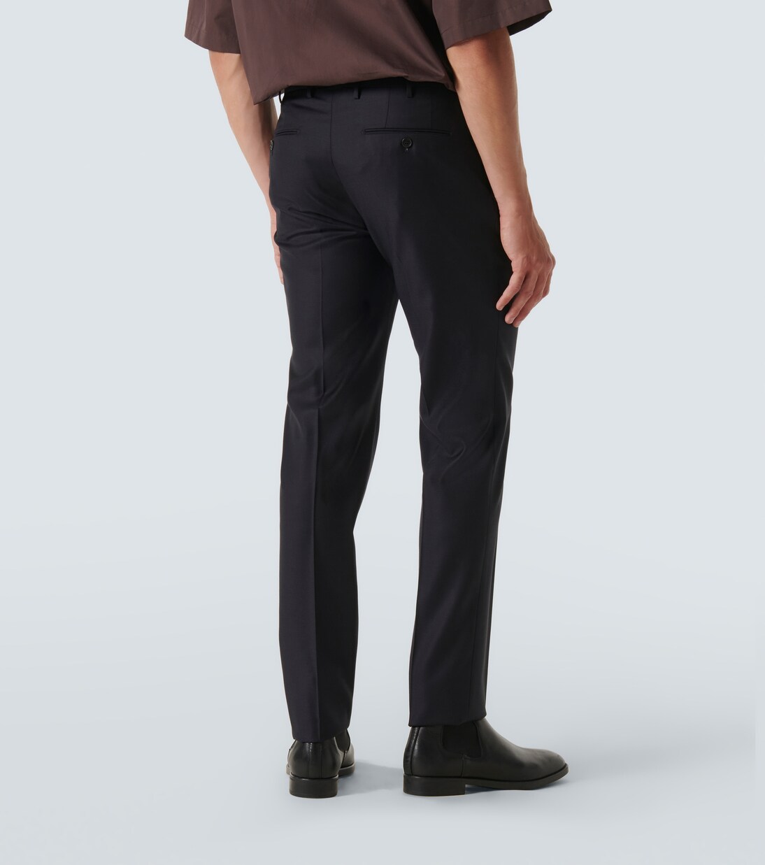 Virgin wool tapered pants | Slowear