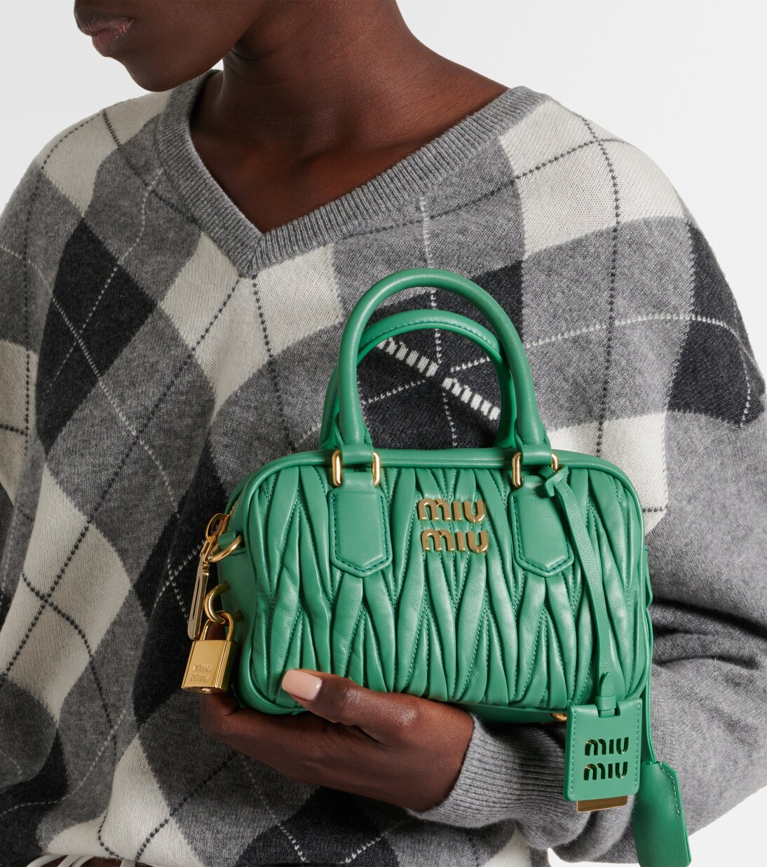 Arcadie Small matelassé leather tote bag | Miu Miu