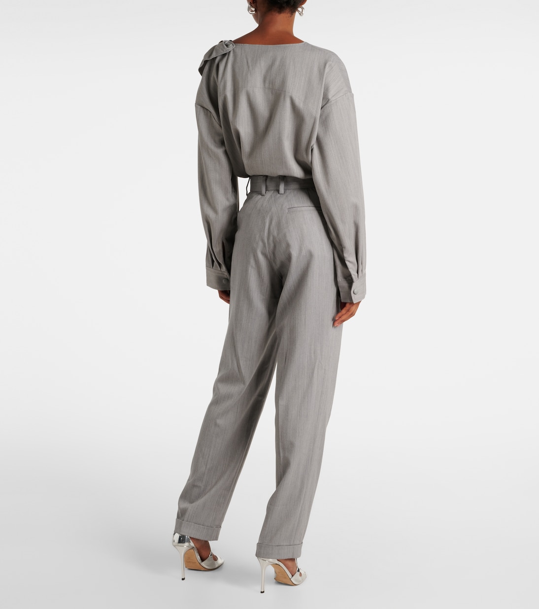 بنطلون من الصوف بقصّة مستقيمة  | Jacques Wei