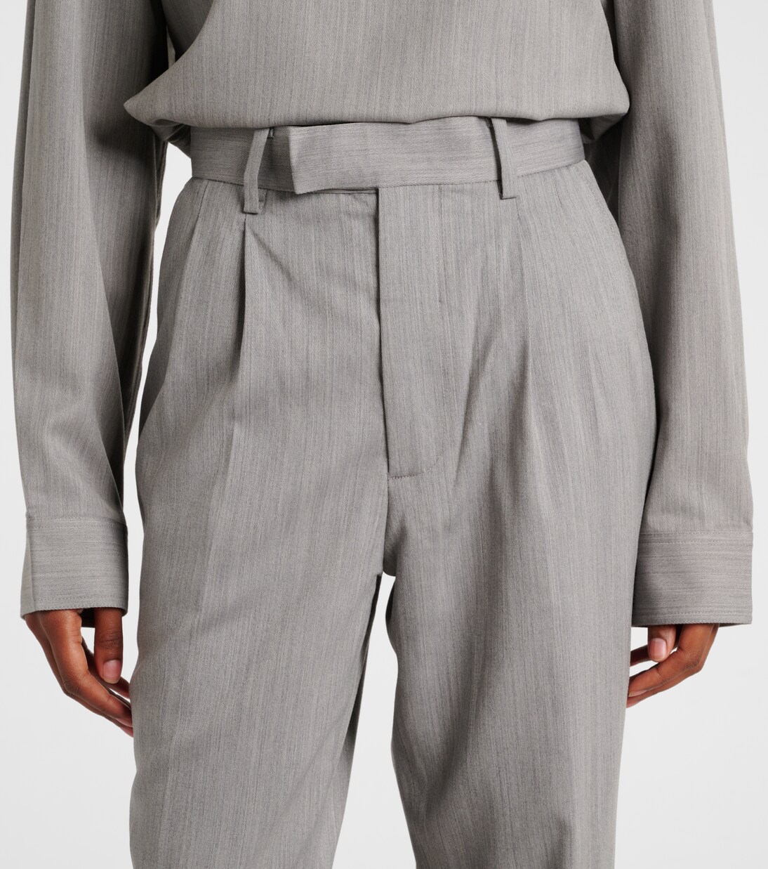 بنطلون من الصوف بقصّة مستقيمة  | Jacques Wei