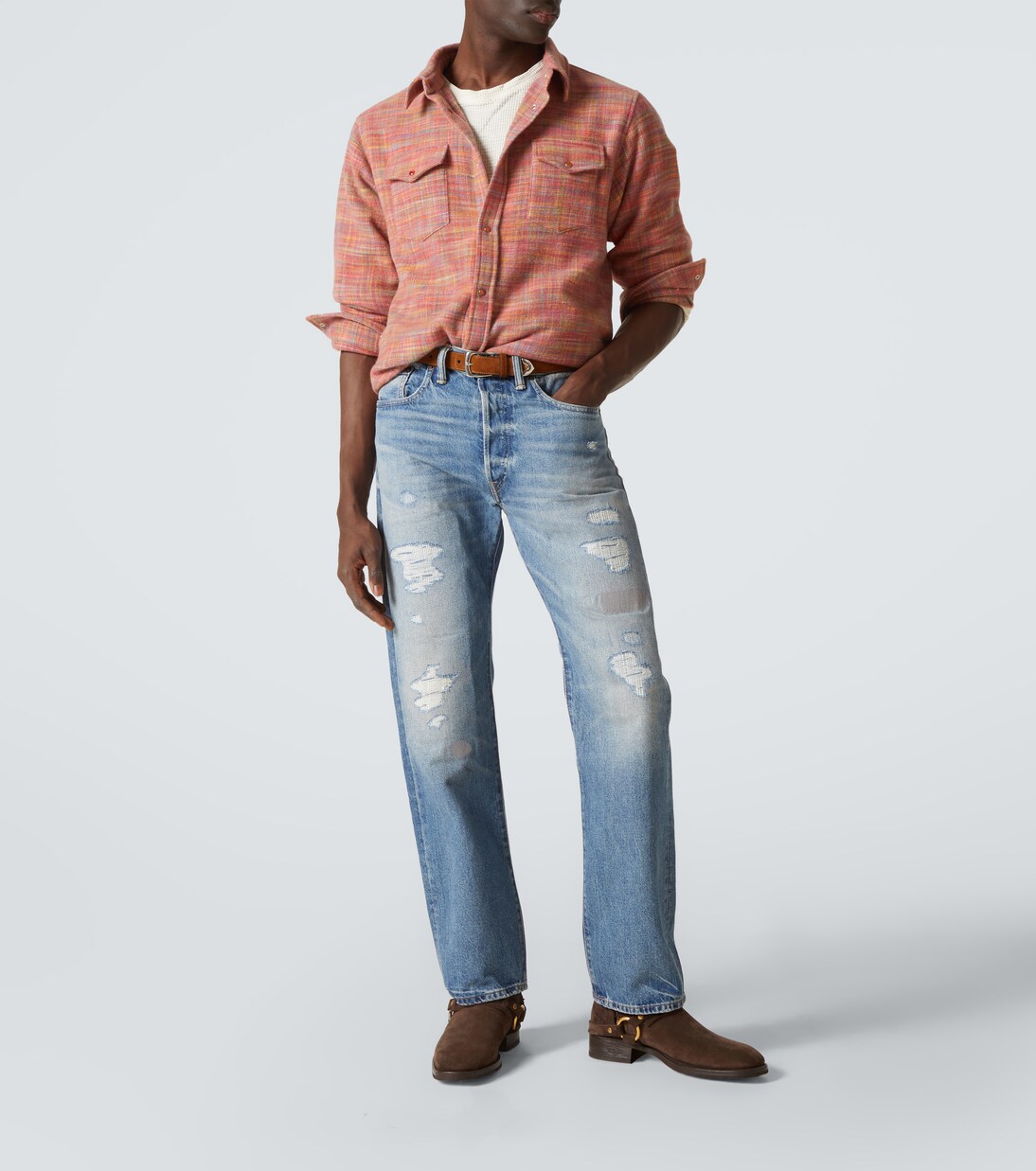 Flower space-dyed cashmere shirt | God's True Cashmere