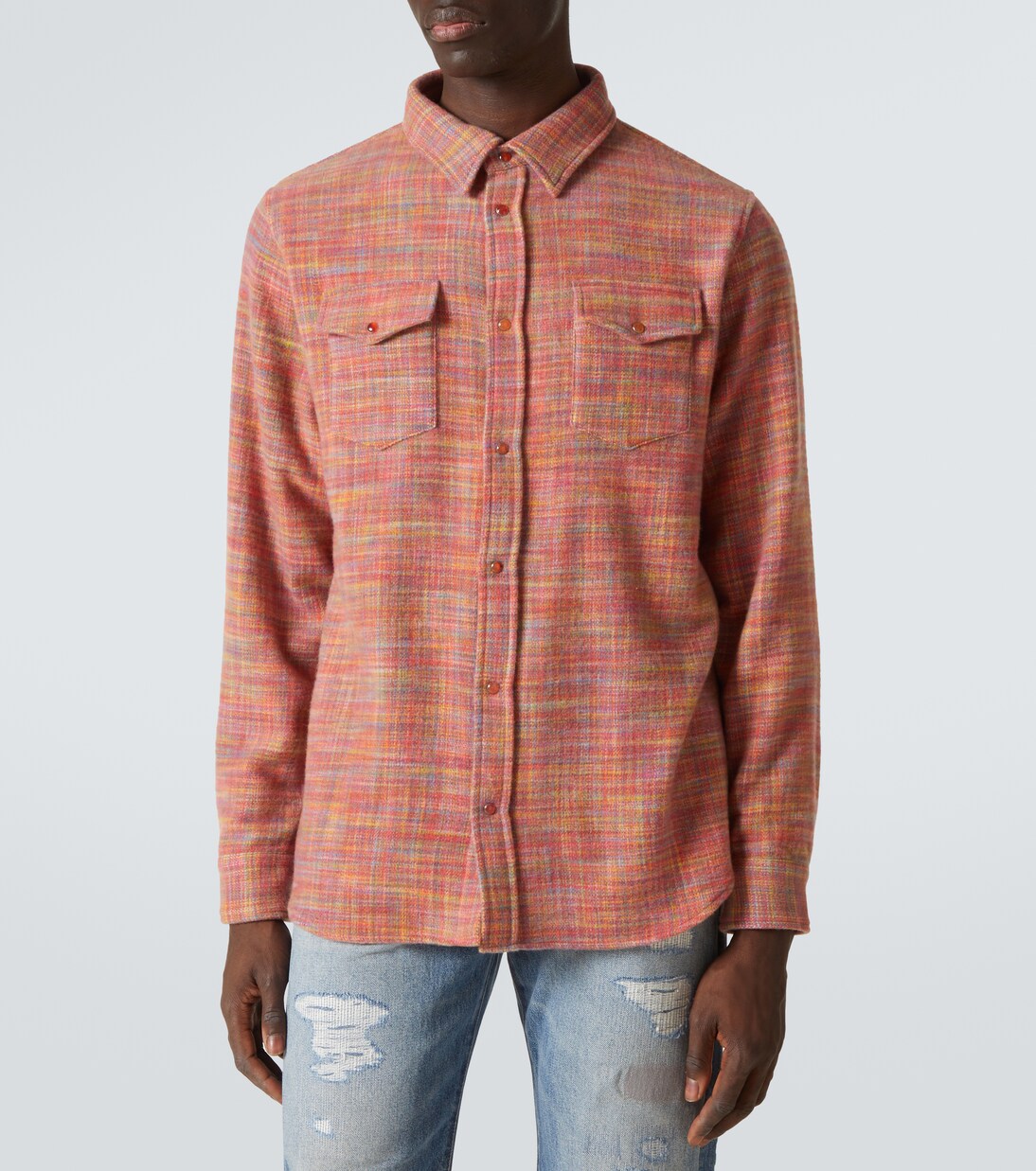 Flower space-dyed cashmere shirt | God's True Cashmere