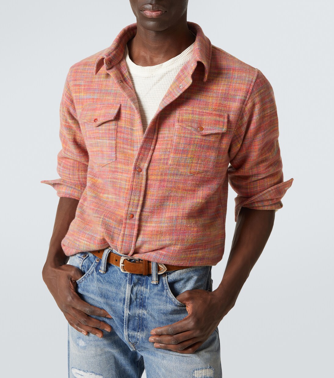 Flower space-dyed cashmere shirt | God's True Cashmere