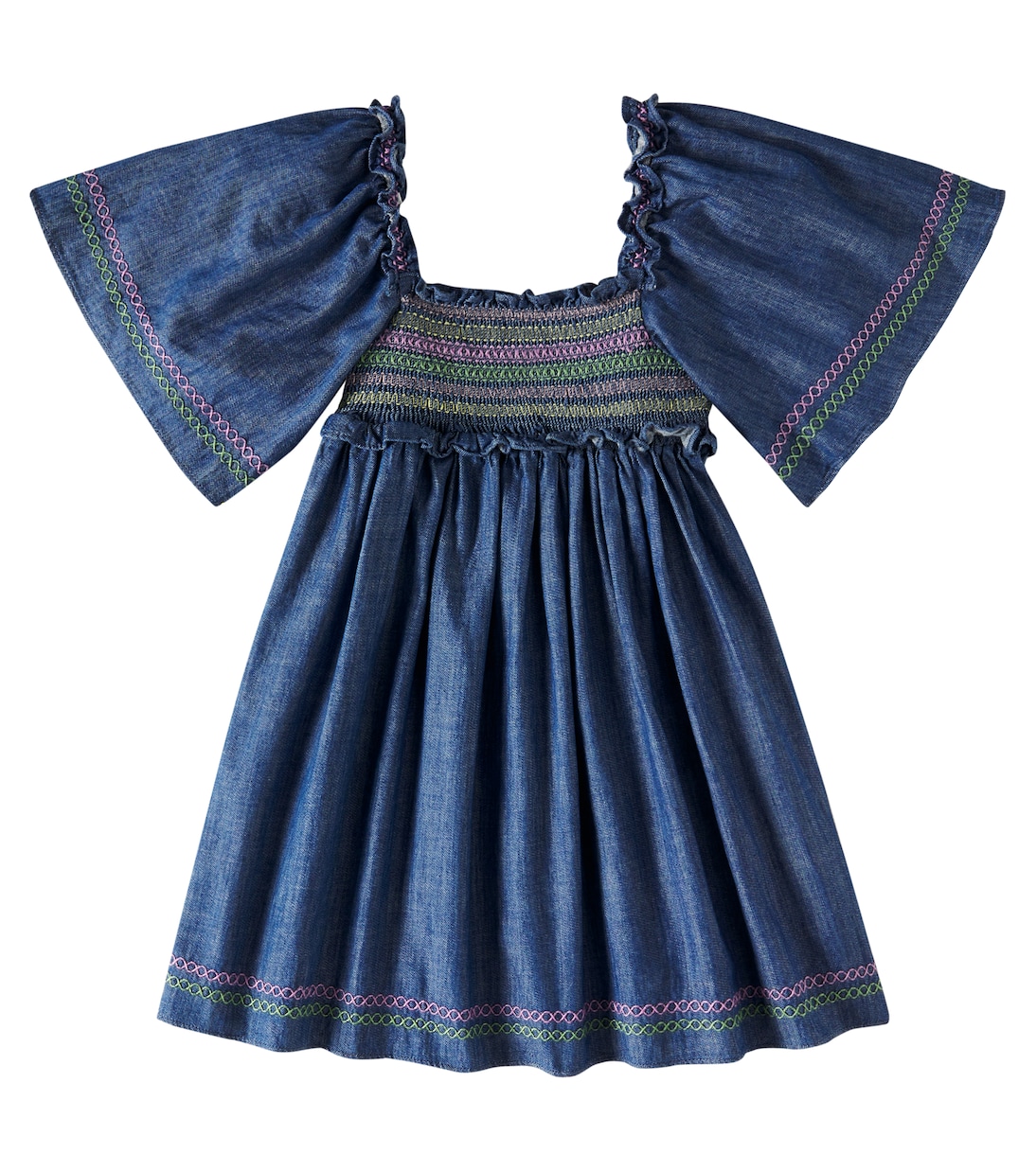 Tallow shirred denim dress | Zimmermann Kids