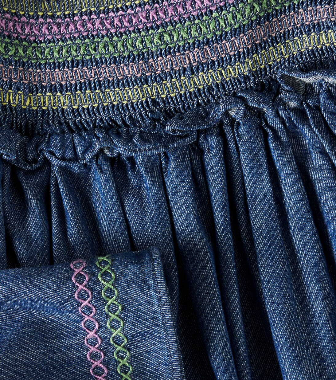 Tallow shirred denim dress | Zimmermann Kids