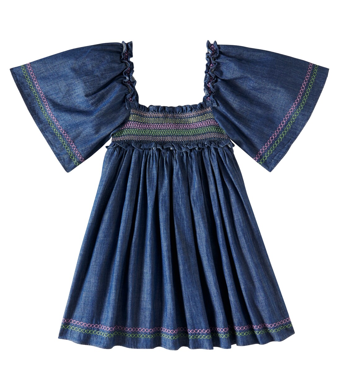 Tallow shirred denim dress | Zimmermann Kids