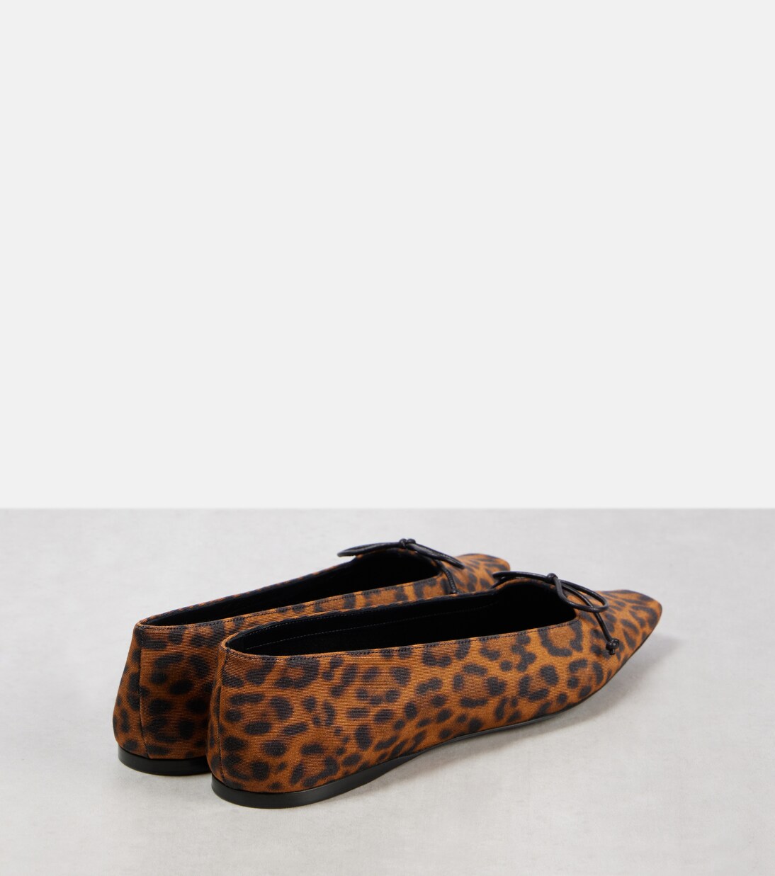 Poppy leopard-print grosgrain ballet flats | Saint Laurent