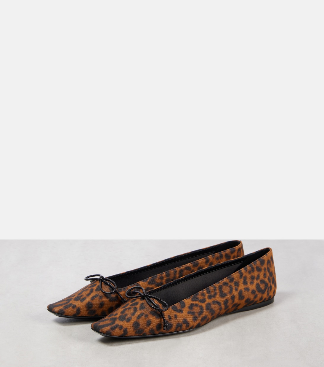 Poppy leopard-print grosgrain ballet flats | Saint Laurent