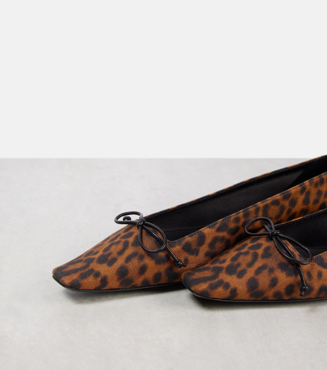 Poppy leopard-print grosgrain ballet flats | Saint Laurent