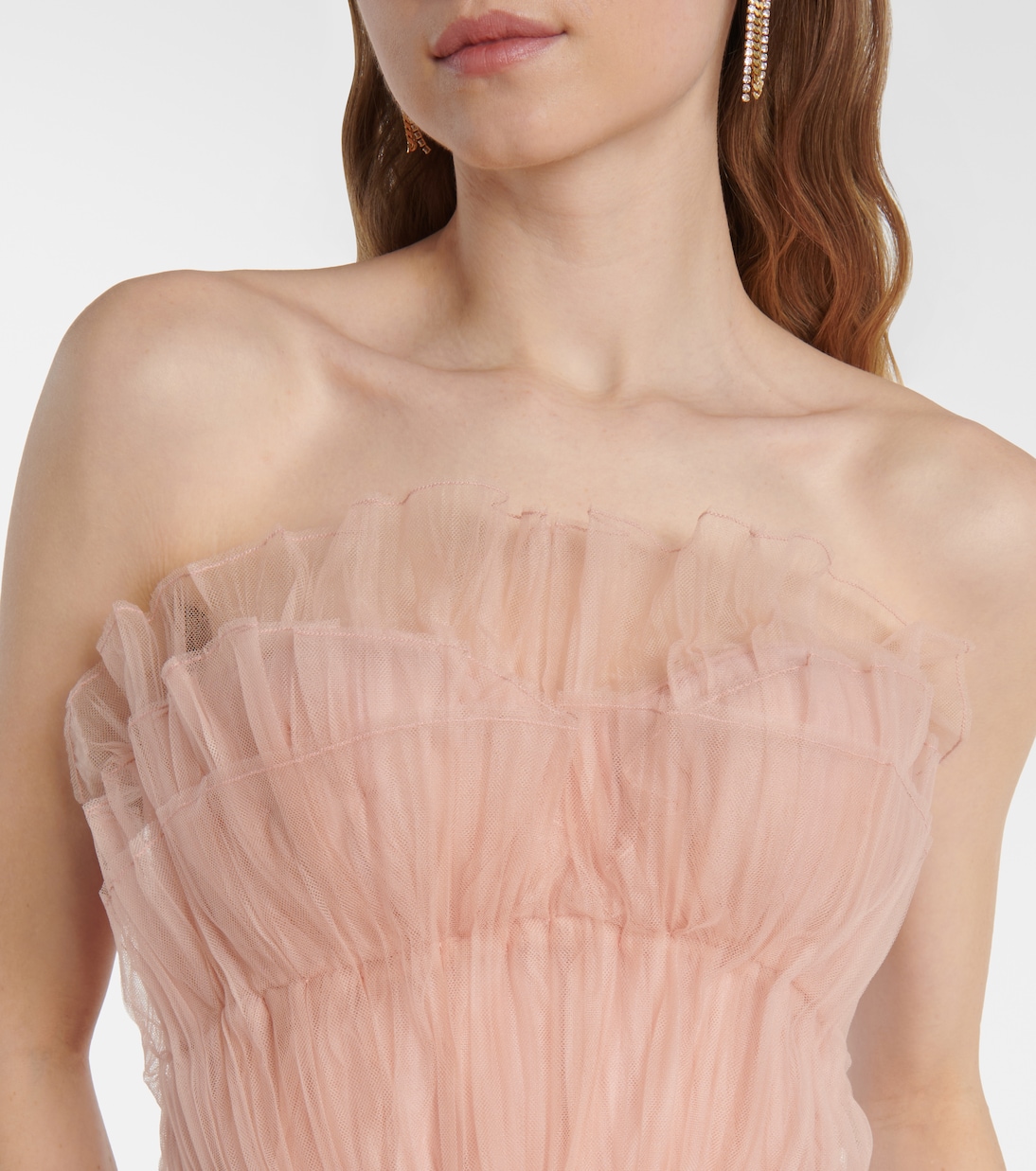 Marinel plissé tulle gown | Costarellos