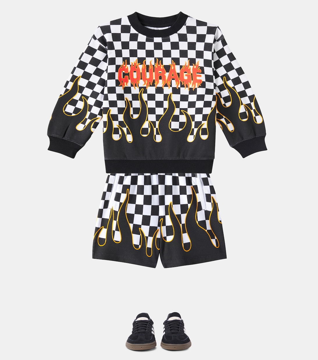 Amil checked cotton jersey Bermuda shorts | Molo