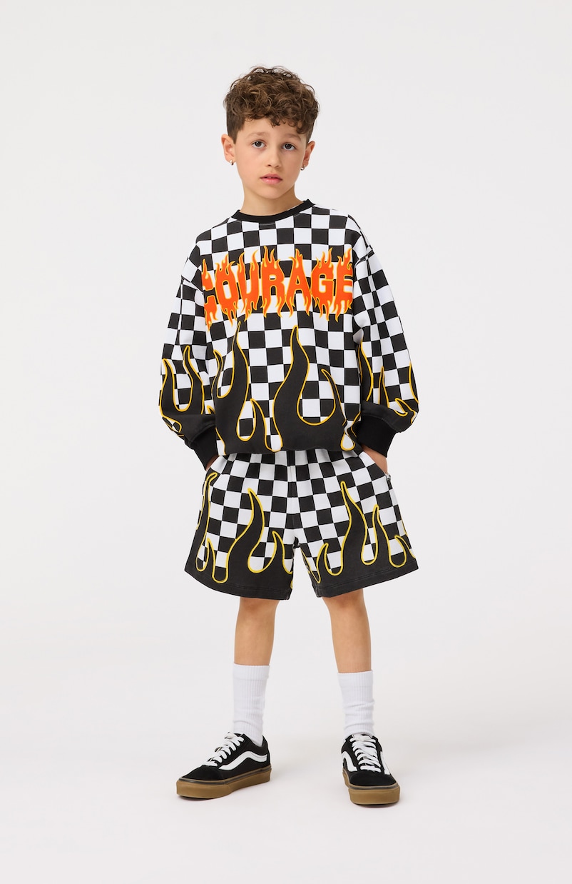 Amil checked cotton jersey Bermuda shorts | Molo