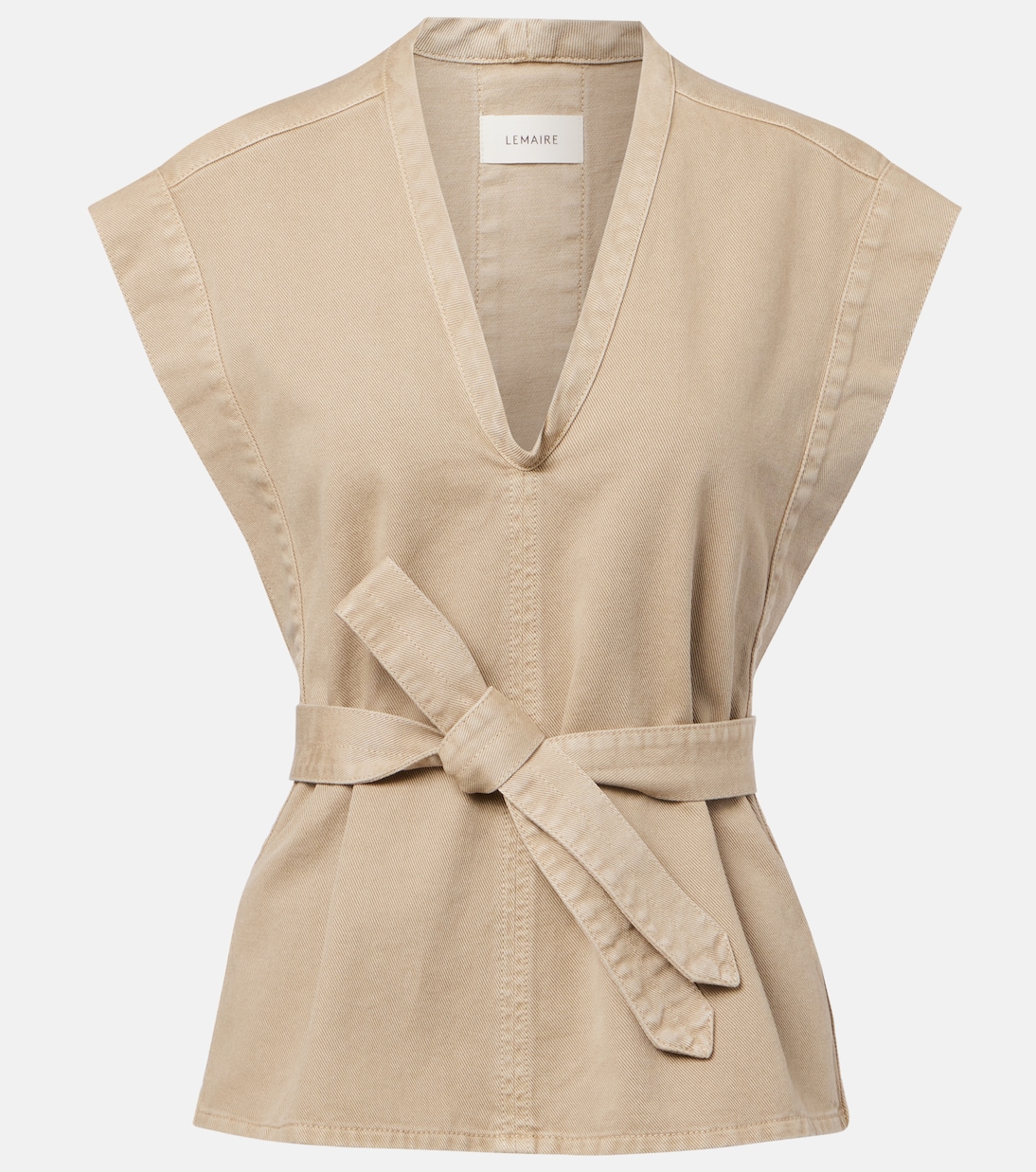 Pull sans manches en denim de coton | Lemaire