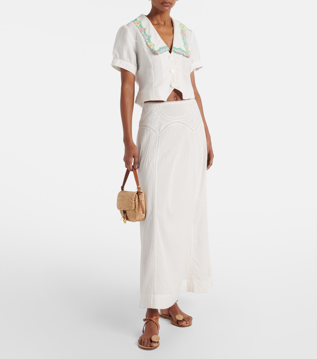 Bestickter Maxirock Vienne aus Baumwolle | Rixo
